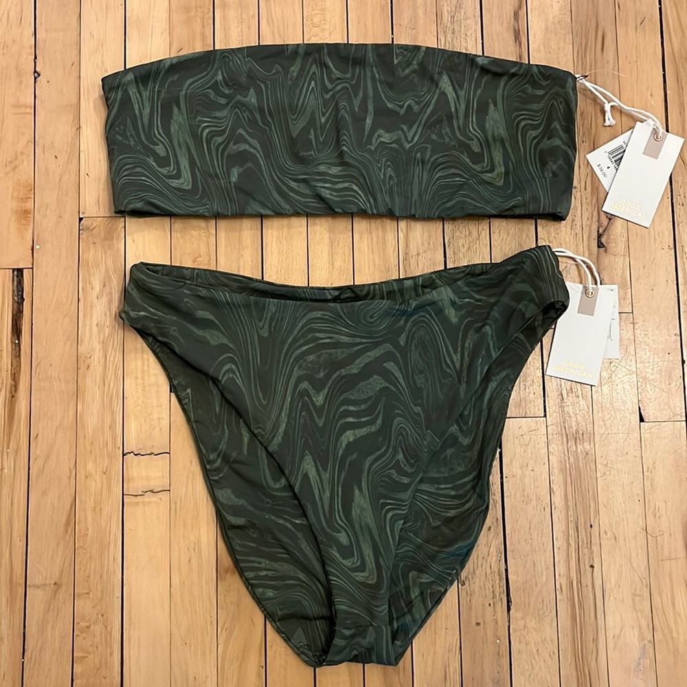 Good American Pesto Swirl Bikini
